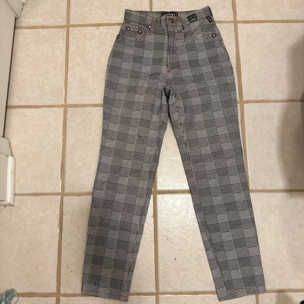 Vintage Versace Plaid High-Waisted Jean
